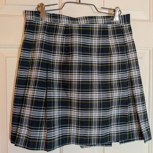 Uniform or Field Hockey Navy And Green Plaid Skirt. Adjustable. Large